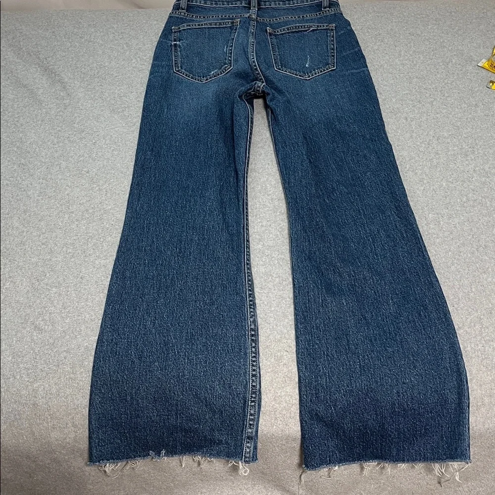 Highrise Bootcut Jeans Size 8 Mom Raw Hem Stretch Denim Boho